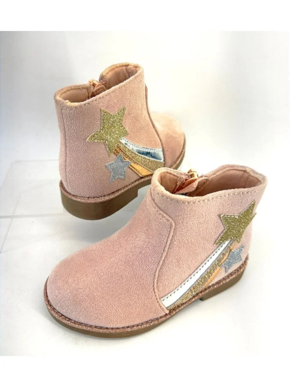 Tucker + Tate Pink Boots Star Glitter Ankle Booties Baby Size 7